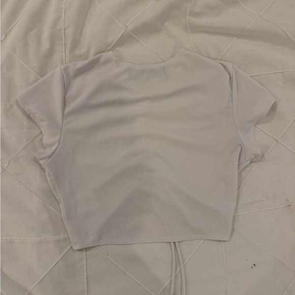 White Ruched Women Top - Picture 3 of 3